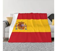 PHAYAH Manta de franela con patrón de bandera española de felpa esponjosa de 40 x 30 pulgadas para sofá, cama, noche de cine, campamento y trave
