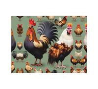 PHAYAH Manta de franela con patrón de gallo y pollo de 60 x 50 pulgadas, manta de forro polar suave para todas las estaciones, manta cálida para ropa de cama, sofá y trave