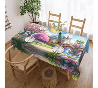 PHAYAH Mantel con diseño de cuento de hadas de unicornio, 137 x 183 cm, tela de mesa decorativa para vacaciones, hogar, fiesta, bufé
