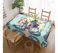 PHAYAH Mantel con patrón de castillo de cuento de hadas, 54 x 72 pulgadas, tela de mesa decorativa de granja para vacaciones, hogar, fiesta, bufé