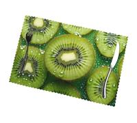 Phayah Manteles individuales de mesa de frutas kiwi (juego de 6) de 12 x 18 pulgadas, adecuados para fiestas, decoraciones de restaurantes, banquetes de vacaciones.