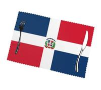 Phayah Manteles individuales de mesa de República Dominicana (juego de 6) de 12 x 18 pulgadas, adecuados para fiestas, decoraciones de restaurantes, banquetes de vacaciones.