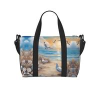 Phayah Many Cute Seagulls - Bolsa de viaje de viaje, bolsa de gimnasio, bolsa de hombro para fin de semana, para mujer, color negro, talla única, Negro, One Size