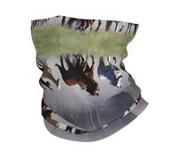 PHAYAH Máscara facial con estampado de caballos corriendo, bufanda de enfriamiento solar, pasamontañas para hombres y mujeres