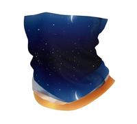 PHAYAH Máscara facial con estampado de cielo con luna, bufanda de enfriamiento solar, pasamontañas para hombres y mujeres