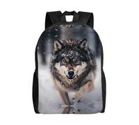 PHAYAH Mochila con estampado de lobos para mujeres y hombres, mochila casual para adolescentes, niños y niñas, bolsa de libros para laptop de 16 pulgadas, bolsa de viaje y negocios