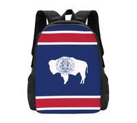 PHAYAH Mochila con patrón de bandera del estado de Wyoming, 16.5 pulgadas, 18 l, gran capacidad, correas de hombro ajustables, bolsa simple para todos
