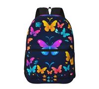 PHAYAH Mochila con patrón de bastón de 17 pulgadas, 18 l, correas de hombro ajustables, bolsa simple para todos, Las mariposas forman un círculo, talla única