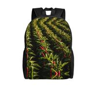 PHAYAH Mochila con patrón de chile de 16 pulgadas, 14 l, gran capacidad, correas de hombro ajustables, bolsa simple para todos
