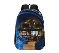 PHAYAH Mochila con patrón de dibujo de velero de 16 pulgadas para mujeres y hombres, mochila casual para adolescentes, niños y niñas, bolsa de libros para laptop, viajes, negocios, Biblioteca redonda