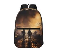 PHAYAH Mochila con patrón de pastor alemán de 17 pulgadas, 18 l, gran capacidad, correas de hombro ajustables, bolsa simple para todos, Bomberos luchando contra incendios, talla única