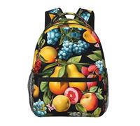 PHAYAH Mochila con varios patrones de frutas de 15.7 pulgadas, bolsa simple para todos con 1 compartimento principal, bolsillo frontal