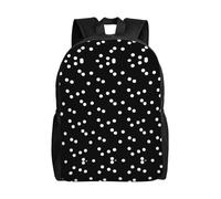PHAYAH Mochila de viaje básica clásica con estampado de lunares, color negro y blanco, para viajes y actividades al aire libre