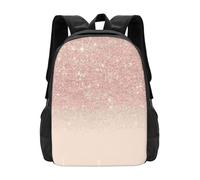 PHAYAH Mochila de viaje básica clásica con patrón de papel pintado de oro rosa, para viajes y actividades al aire libre, resistente