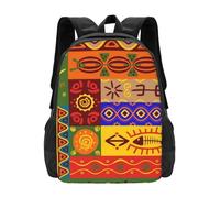 PHAYAH Mochila de viaje básica clásica con patrón nacional africano, para viajes y actividades al aire libre, resistente