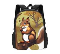 PHAYAH Mochila informal con patrón de ardilla que come nueces para mujeres y hombres, mochila informal para adolescentes, niños y niñas, bolsa de libros para laptop de 16.5 pulgadas, viajes, negocios