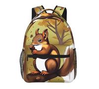 PHAYAH Mochila informal con patrón de ardilla que come nueces para mujeres y hombres, mochila informal para adolescentes, niños y niñas, bolsa de libros para laptop de 15.7 pulgadas, viajes, negocios