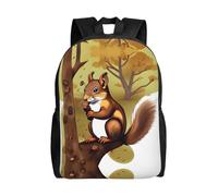 PHAYAH Mochila informal con patrón de ardilla que come nueces para mujeres y hombres, mochila informal para adolescentes, niños y niñas, bolsa de libros para laptop de 16 pulgadas, para viajes y