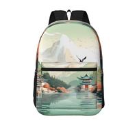 PHAYAH Mochila ligera para laptop con diseño de gatos de pelo largo para hombres y mujeres, para niños y niñas, Landscape Village, Taille unique