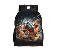 PHAYAH Mochila ligera para laptop con diseño de rugby On Fire, para hombres y mujeres, para niños y niñas