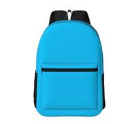 PHAYAH Mochila pequeña de color sólido con patrón fresco de 17 pulgadas, 18 l, gran capacidad, correas de hombro ajustables, bolsa simple para todos, Color liso azul claro, talla única