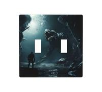 Phayah Monster Under The Sea - Cubierta decorativa para placa de pared para receptáculo de doble palanca para interruptor de luz, 4.5 x 4.5 pulgadas