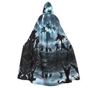PHAYAH Monsters In Lightning - Capa con capucha para adultos, capa neutra con capucha para cosplay, Halloween, bruja, fiesta de Navidad