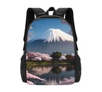 PHAYAH Monte Fuji - Mochila con patrón de principios de primavera, 41,9 cm, 18 l, gran capacidad, correas de hombro ajustables, bolsa simple para todos