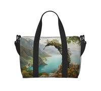 Phayah Moon Rock By The Sea - Bolsa de viaje para fin de semana, gimnasio, para mujeres y niñas, resistente al agua, color negro, talla única, Negro, One Size
