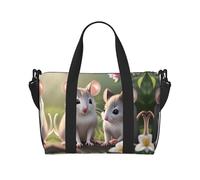 Phayah Mouse In Love - Bolsa de viaje deportiva, bolsa de gimnasio, bolsa de hombro para fin de semana, para mujer, color negro, talla única, Negro, One Size