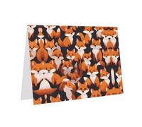 PHAYAH Muchas tarjetas de felicitación en blanco con diseño de zorros pequeños con sobres, 10 x 15 cm, tarjetas de agradecimiento para Navidad, vacaciones, cumpleaños, graduación, aniversario, color