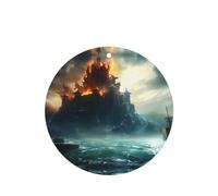 Phayah Mysterious City In The Sea - Ambientador de fragancia para coche, diseño de lavanda, forma redonda, para colgar en el interior del coche, 6 unidades