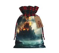 PHAYAH Mysterious City In The Sea - Bolsas de Navidad con cordón y cordón para regalo de Navidad, bolsas de dulces de Navidad, bolsas de golosinas, bolsas de recuerdos de fiesta, pequeñas