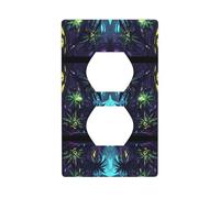 Phayah Mysterious Magic Forest Pattern - Cubiertas decorativas para toma de corriente, placa de interruptor de luz dúplex, cubierta de enchufe doble individual