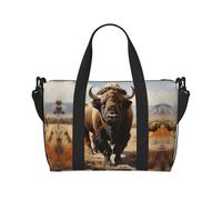Phayah North American Bison Herd - Bolsa de viaje de viaje, bolsa de gimnasio, bolsa de hombro para fin de semana, para mujer, color negro, talla única, Negro, One Size