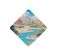Phayah Oasis In The Desert - Ambientador de coche con aroma a lavanda, tarjeta cuadrada para colgar, 4 unidades, para cajones de armario de automóviles