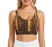 PHAYAH Old Building Prin - Brasier deportivo para mujer, para entrenamiento, adelgazante, para fitness, correr, yoga, Negro, XL