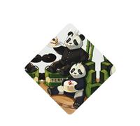 Phayah Pandas Of Father And Son - Ambientador cuadrado para colgar en el interior del coche, 4 unidades, aroma de lavanda
