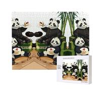 Phayah Pandas of Father and Son Puzzles de 500 piezas para rompecabezas de madera para familiares y amigos, decoración del hogar, arte de pared, 20.4 x 38.1 cm