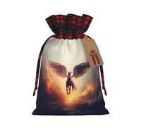 PHAYAH Pegasus Flying Away - Bolsa de regalo de Navidad con cordón para cumpleaños, aniversarios y fiestas, dulces y bolsas de almacenamiento