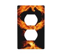 Phayah Phoenix In Fire - Cubiertas de toma de corriente para receptáculo de pared dúplex para interruptor de luz, placa de interruptor eléctrico de doble enchufe