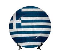 PHAYAH Placa decorativa de porcelana con diseño de bandera griega, duradera, suave y perfecta para el hogar, la oficina y la cafetería