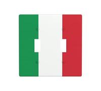 Phayah Placa decorativa para interruptor de luz doble con patrón de bandera de Italia, placa de pared de doble palanca