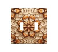Phayah Placas de interruptor de luz de doble palanca con patrón de impresión de imagen de espejo, cubiertas decorativas para baño, dormitorio, cocina, 4.5 x 4.5 pulgadas