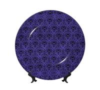 PHAYAH Plato decorativo de porcelana china con diseño de enjambre de fantasmas, platos de cerámica con soporte vertical para decoración del hogar y la oficina, 8 pulgadas