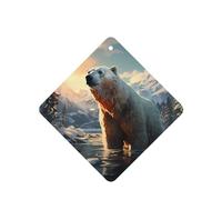 Phayah Polar Bear In Winter - Ambientador cuadrado para colgar en coche, aroma de lavanda, 6 unidades