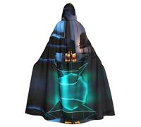 PHAYAH Poncho con capucha con diseño de mesa de té de forma extraña, unisex, para Navidad, cosplay, Halloween, fiesta de máscaras