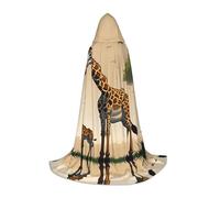 PHAYAH Poncho con capucha unisex con patrón de jirafa para madre e hijo, para Navidad, cosplay, Halloween, fiesta, mascarada, talla L