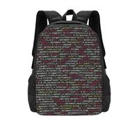 PHAYAH Programador Programación Patrón de código Casual Hombros Clásicos Mochila de Viaje Básica Viajes y Actividades al Aire Libre Resistente
