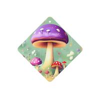 Phayah Purple Dream - Ambientador cuadrado para colgar en el coche, diseño de hongos, aroma de lavanda, 6 unidades